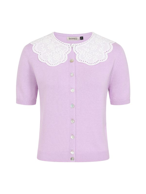COLLAR CUTIE CARDIGAN Lilac