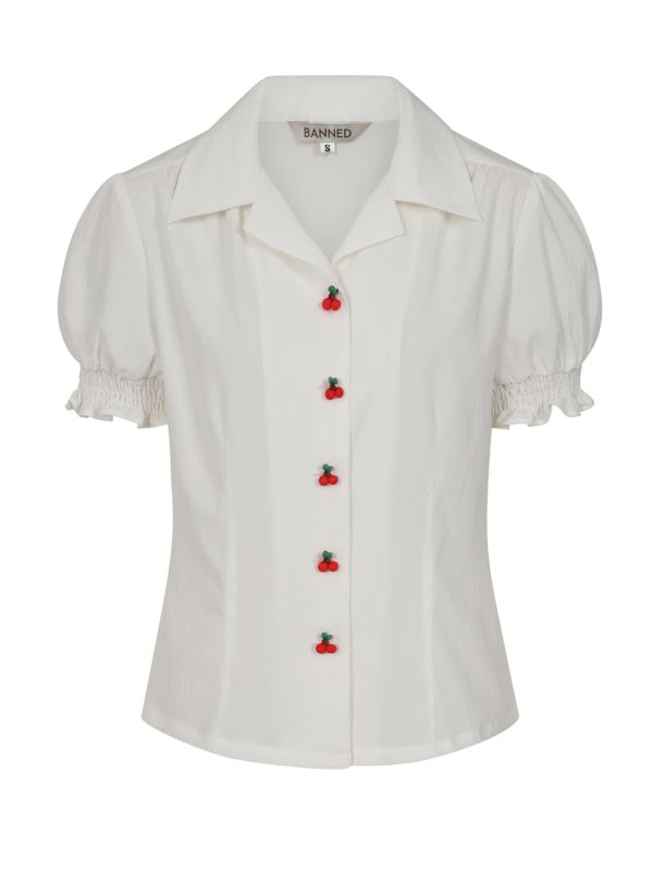 SALLY CHERRY BLOUSE White