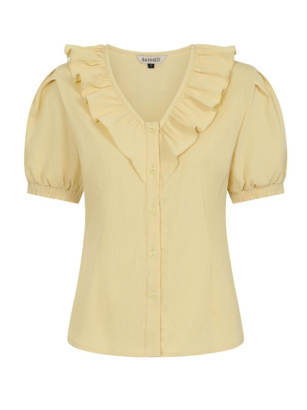 FRAN FRILL BLOUSE Peach