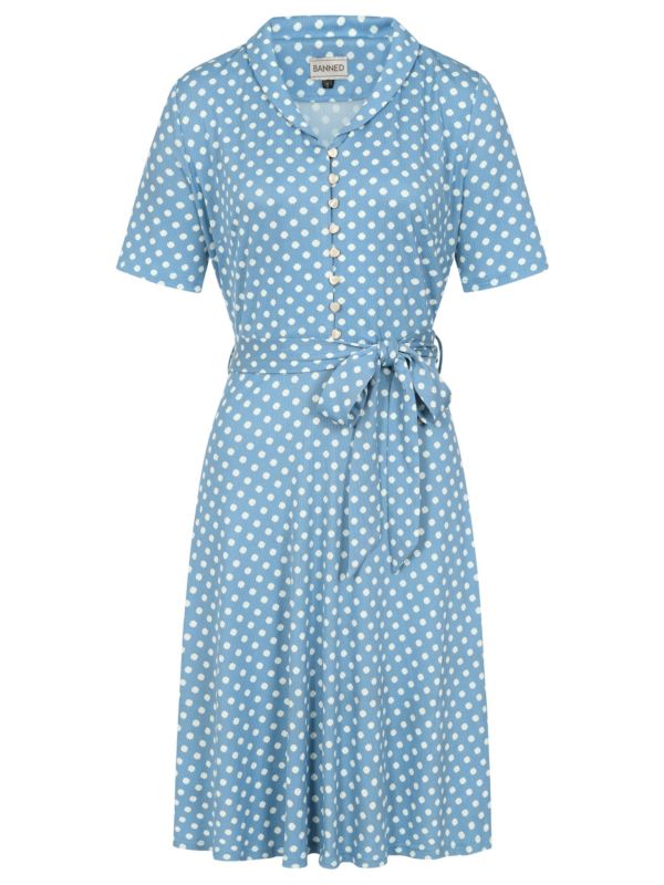 ELLEN SPOT DRESS Blue