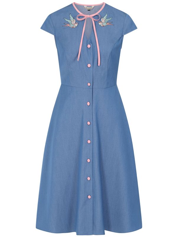MILLIE SWALLOWS DRESS Denim