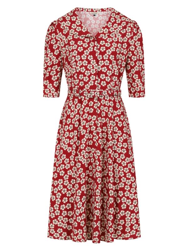 Elodie 40s blossom dress Red