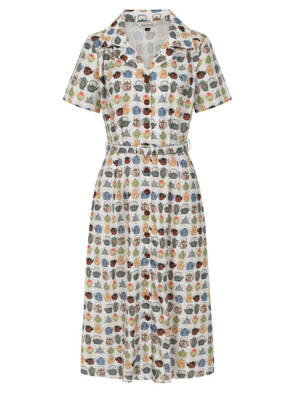 KATE TEA TIME DRESS White