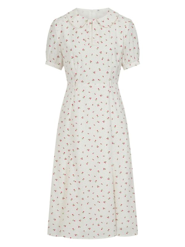 LUCILLE CHERRY DRESS White