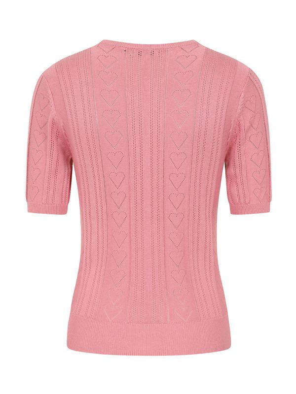 Banned Retro 50s Ruby Heart Jumper-Blush
