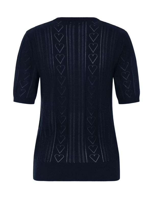 Banned Retro 50s Ruby Heart Jumper-Navy