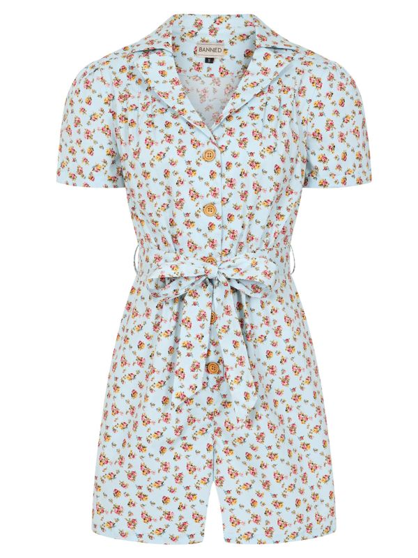 FLORA PLAYSUIT Blue