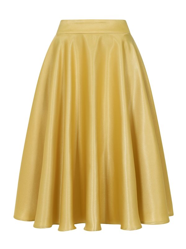 HAZEL SATIN SPARKLE SKIRT Yellow