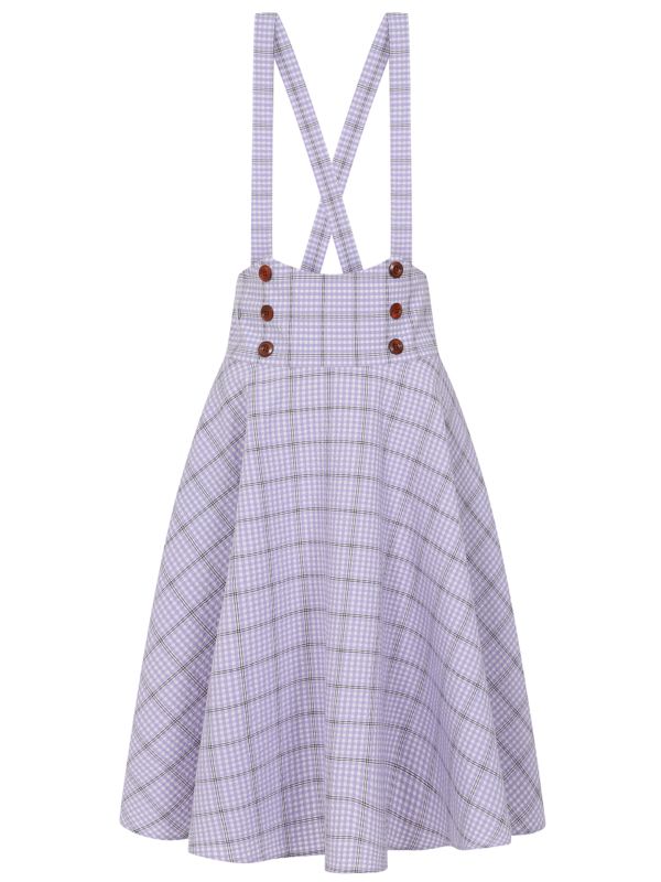 MOANA CHECK SKIRT Lilac