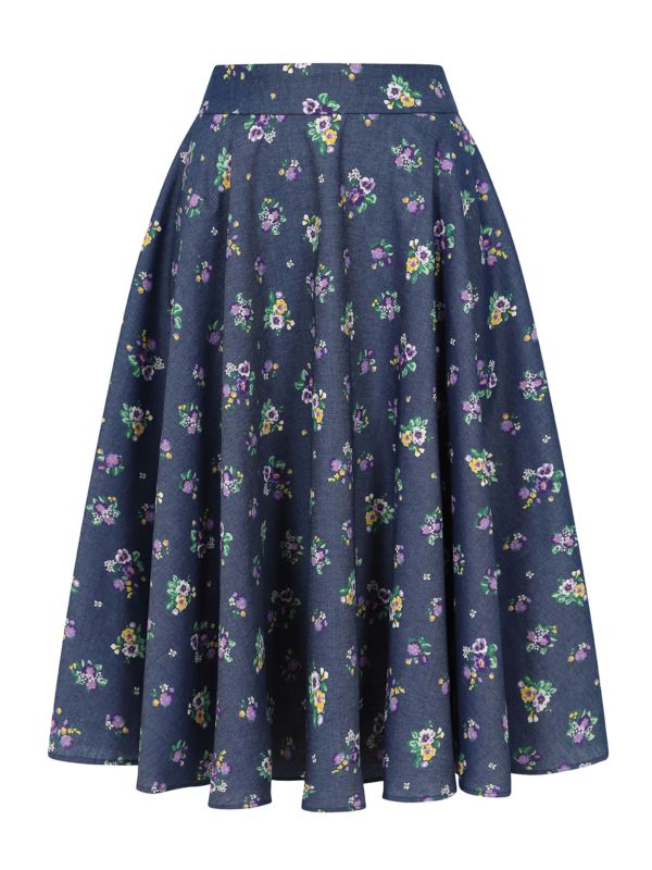 CARY BLOOM SKIRT Blue