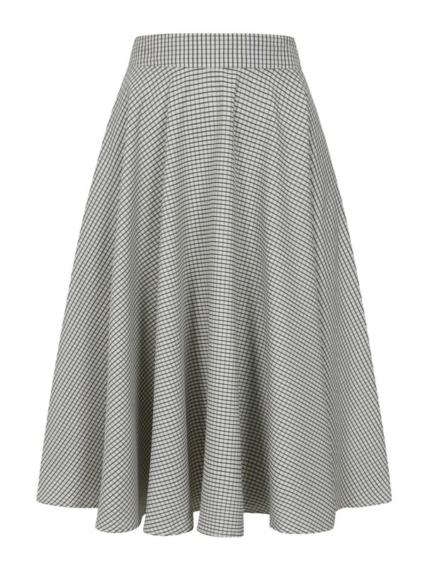 CARY NAVY CHECK SKIRT Navy