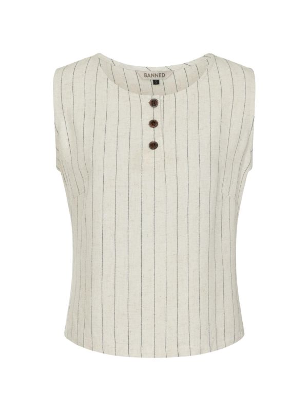 NORMA LINEN FEEL TOP Beige