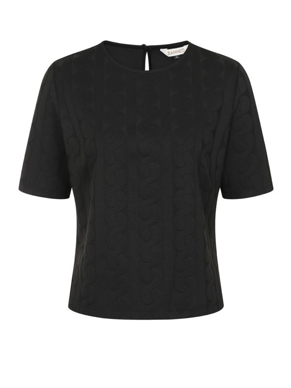 MAISE SEA WAVES TOP Black