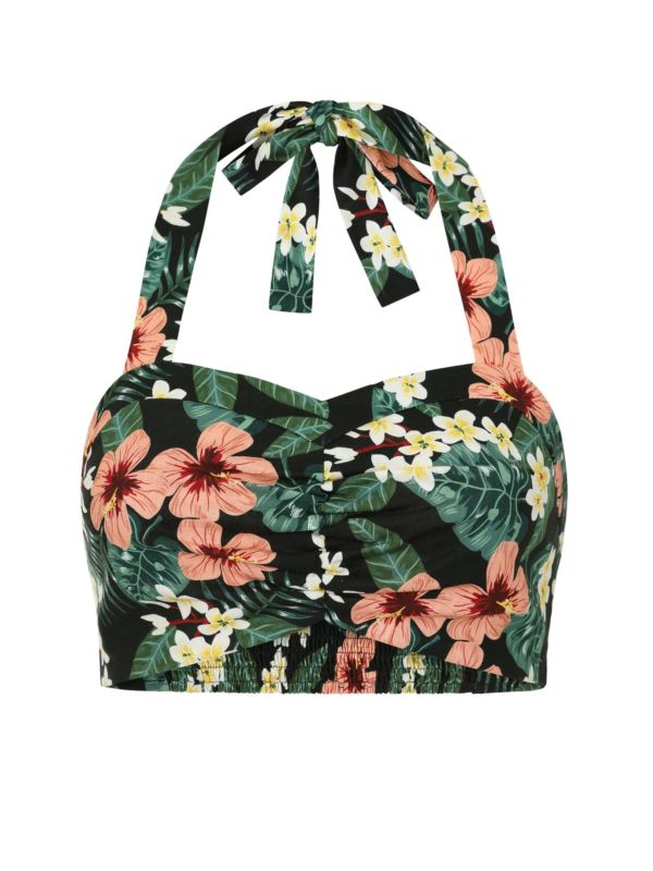 Harper tropical tiare crop top Green