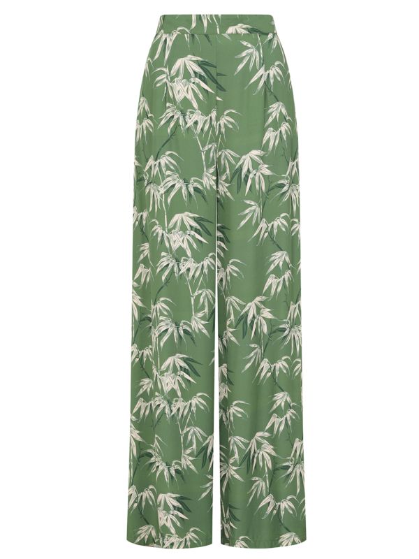 Elizabeth bamboo palazzo trousers Green