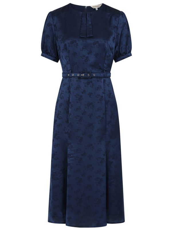 LUCILLE FLORAL DRESS Navy