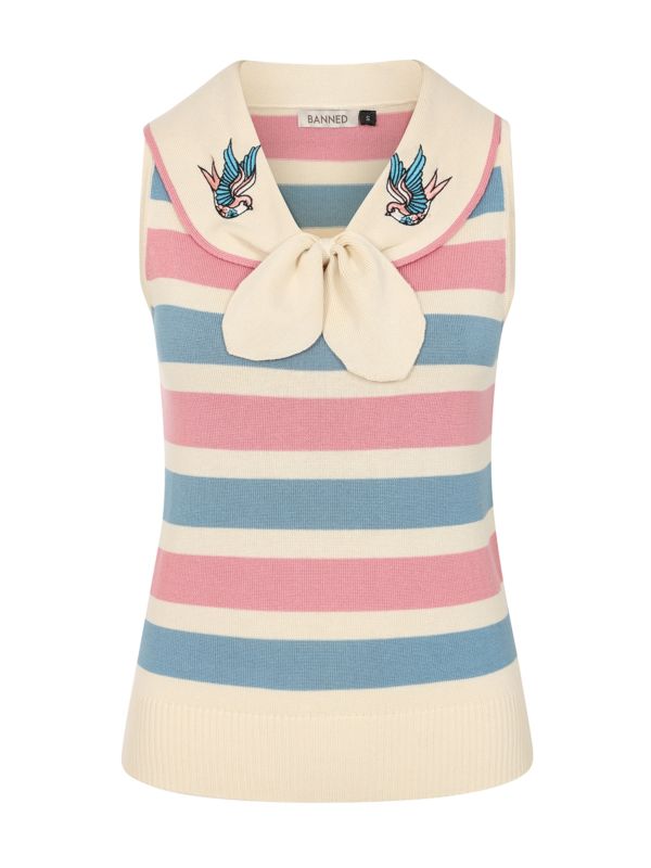 ZELDA SWALLOW STRIPED JUMPER Cream