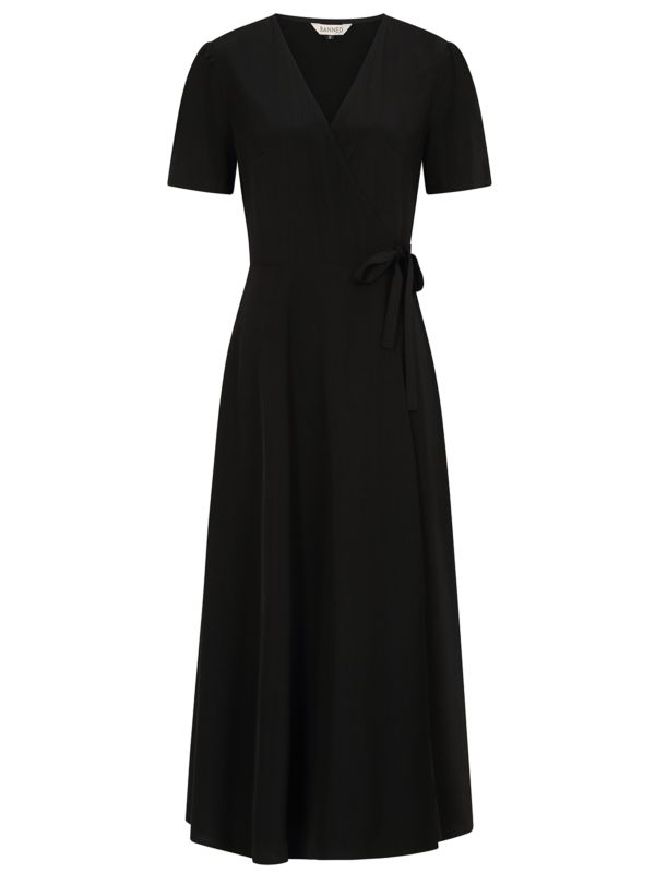 Carol wrap midi dress Black