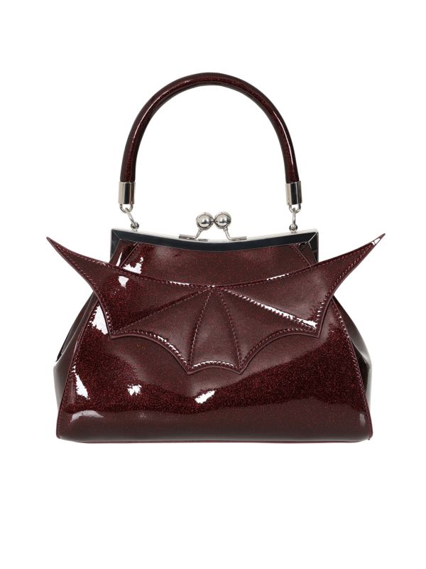 Burgundy ELVIRA SHIMMER HANDBAG