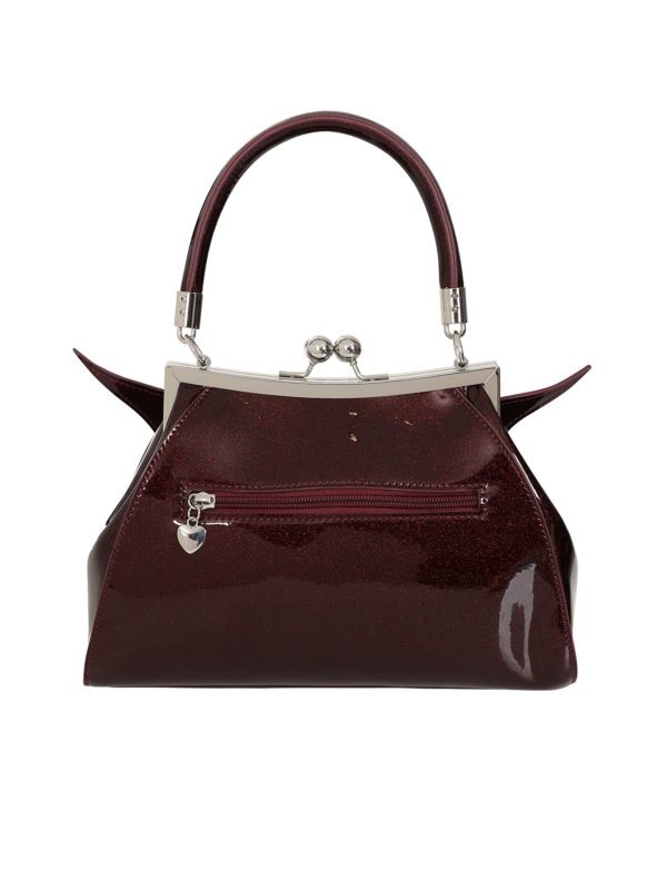 Burgundy ELVIRA SHIMMER HANDBAG