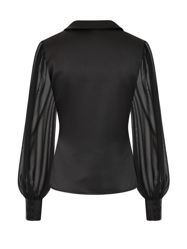 1950's Banned Retro Francesca black blouse-Black