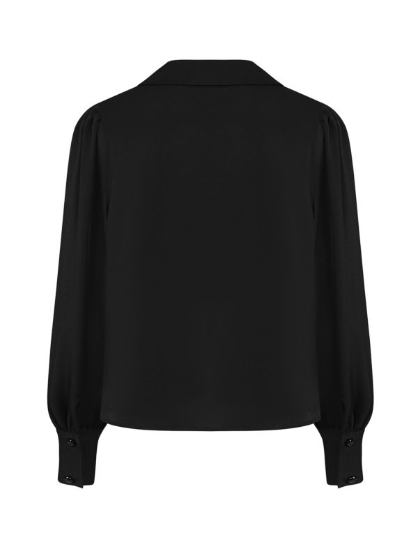 Banned Victoria 40s Victorian Blouse - Vintage Style Button Front Flowing Top-Black