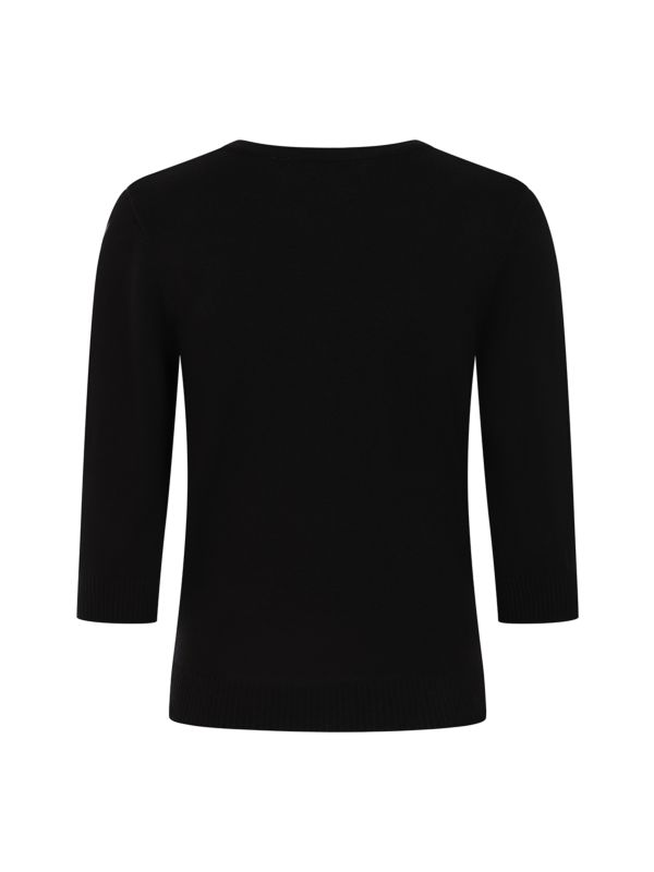 Banned Mia Rose Garden Cardigan - 50s Style Embroidered Bow Front Sweater-Black