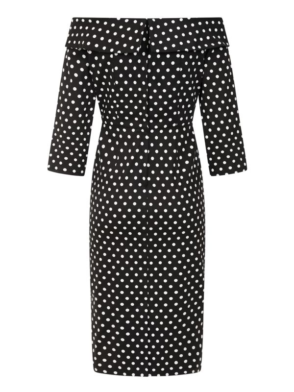 BANNED RETRO Terry Polka Dot BLACK Pencil Dress-Black