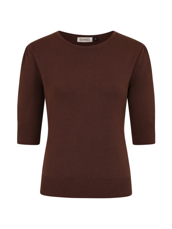 1950's Banned Retro Grace jumper-Brown