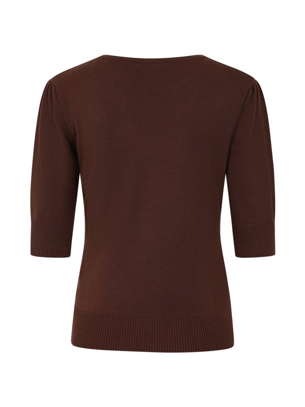 1950's Banned Retro Grace jumper-Brown