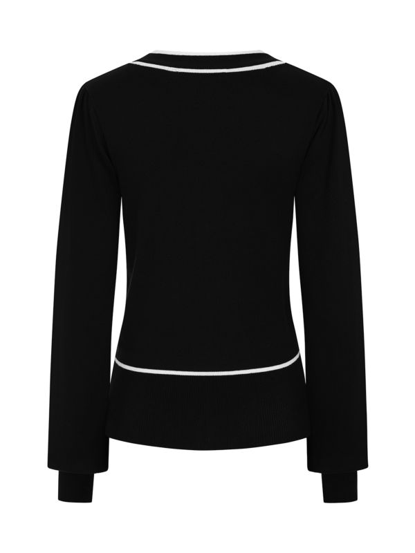 1950's Sally Tie Banned Retro Black Knit jumper-Black