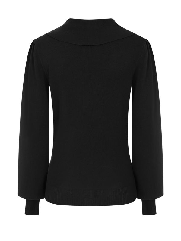 1950's Banned Retro Betsy Bow Jumper-Black
