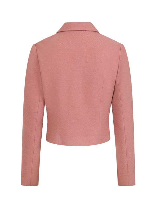 Banned Midge Bon Ton Crop Jacket - 60s Style Peter Pan Collar Jacket-Pink