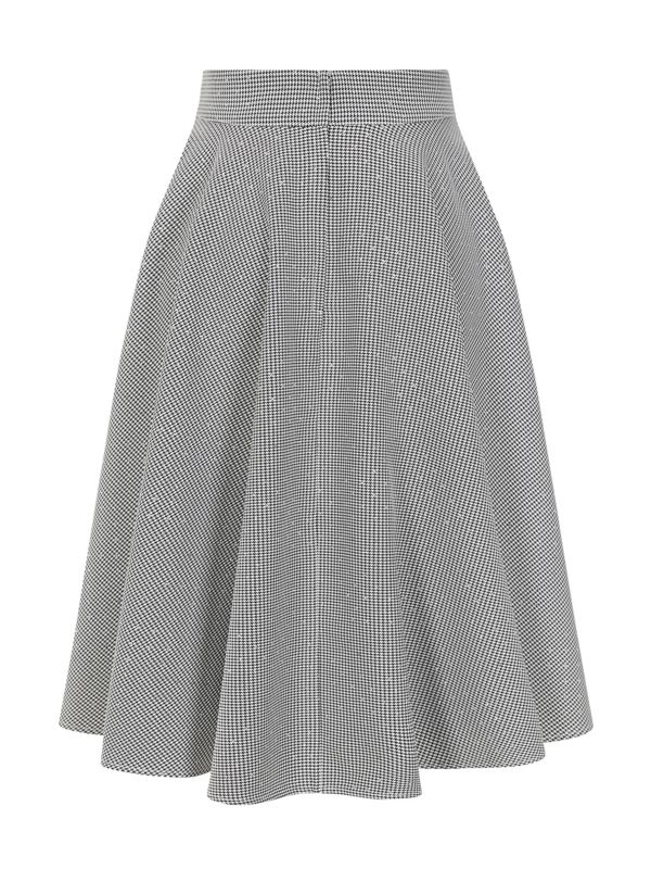 1950's Banned Retro Cary sparkle houndstooth swing skirt-Black