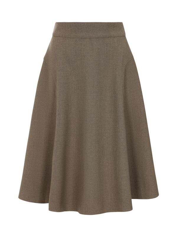 1940's Banned Retro Sybil texture tan skirt-Brown