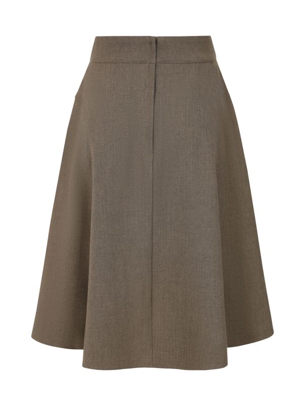 1940's Banned Retro Sybil texture tan skirt-Brown