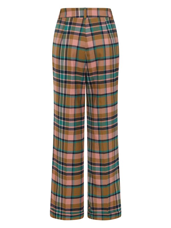 Banned Retro 1950's Style Harriet Plaid Trouser-Blush