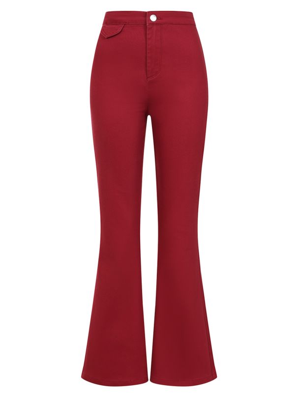 1960's Banned Retro Roisin Beige Trouser-Burgundy