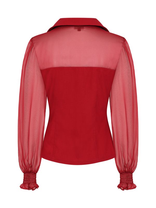 Banned Retro 1950's Mina Black blouse-Burgundy