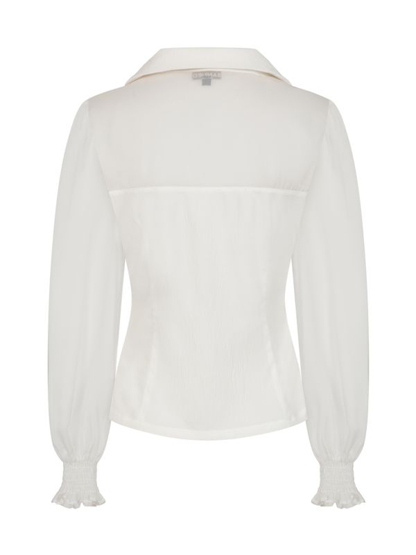 Banned Retro 1950's Mina Black blouse-White