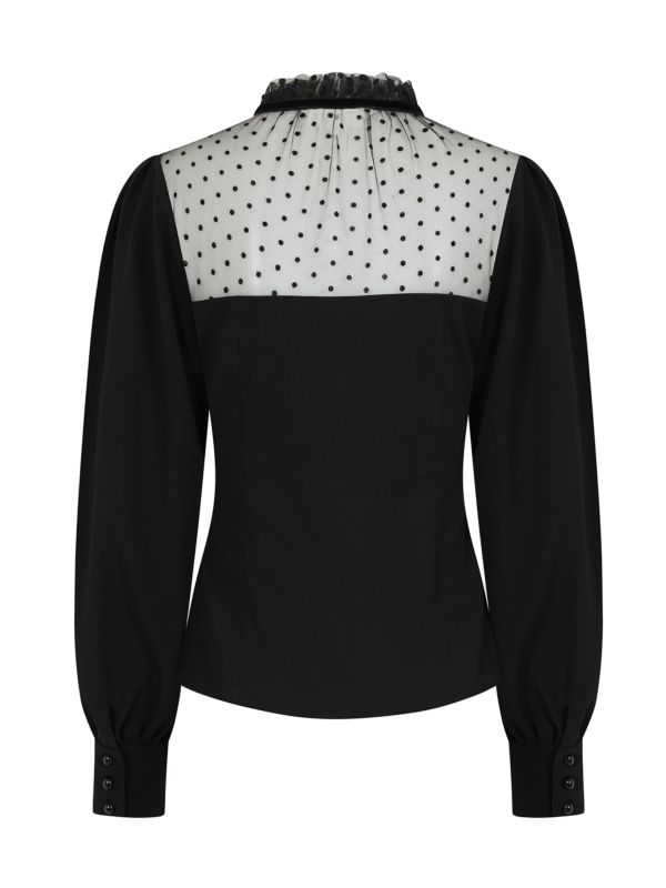 Banned Retro 1950's Luna Black blouse-Black