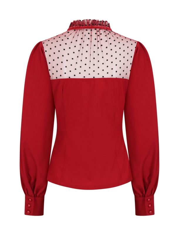 Banned Retro 1950's Luna Black blouse-Burgundy