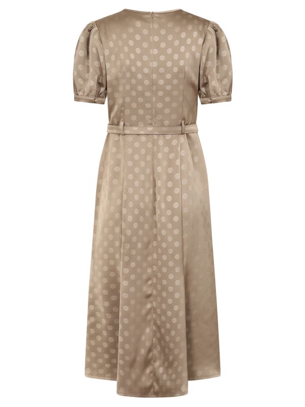 1940's Banned Retro Iris polka dot brown dress -Brown