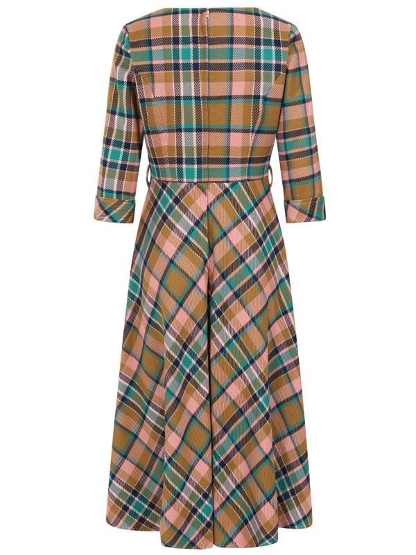 1950's Banned Retro Harriet Plaid Blush Dress-Blush