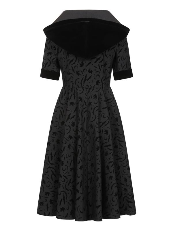 Banned Apparel Tara Halloween Night Hooded Dress with pockets.-Black