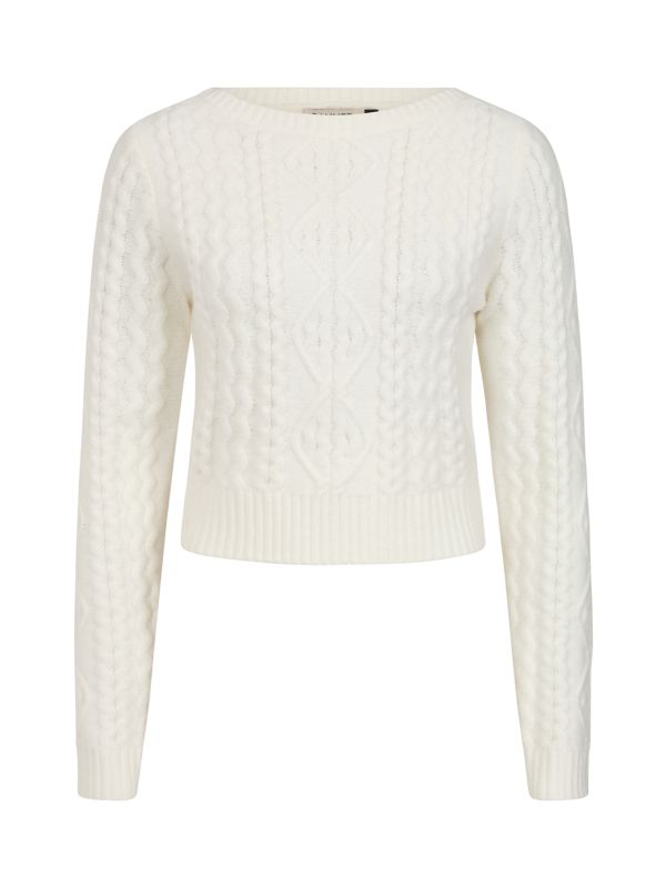 Banned Barbara Cable Knit Jumper - 40s Style Vintage Sweater-Ivory
