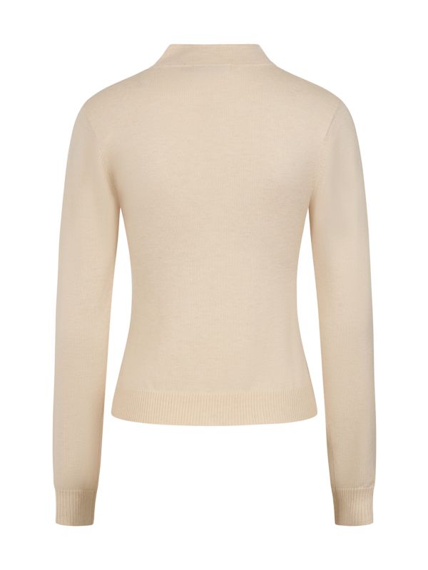 Banned's Mara High-Neck Teardrop Cutout Jumper -Beige