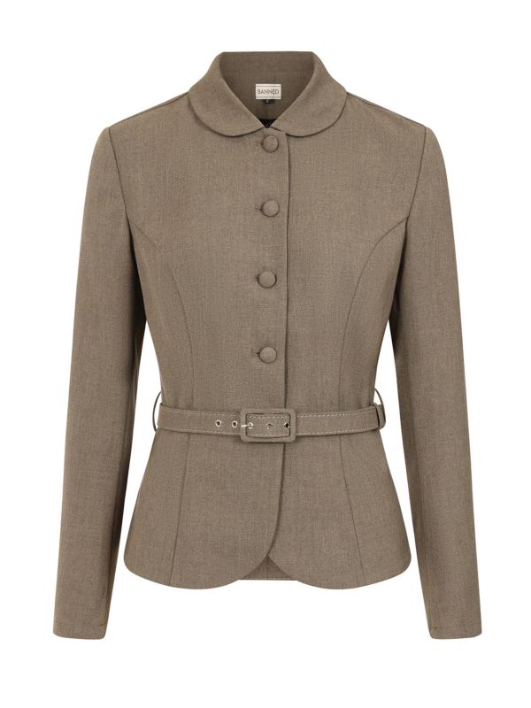 Banned Retro 1940's Grey Lady Danbury Jacket-Brown