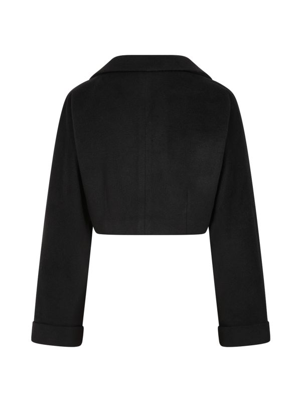 Banned Marilyn 50s Cropped Jacket - Vintage Style Wide Collar Jacket-Black