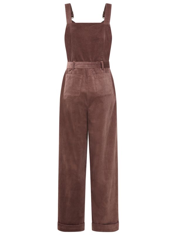 1950's Banned Retro Harriet dungaree-Brown